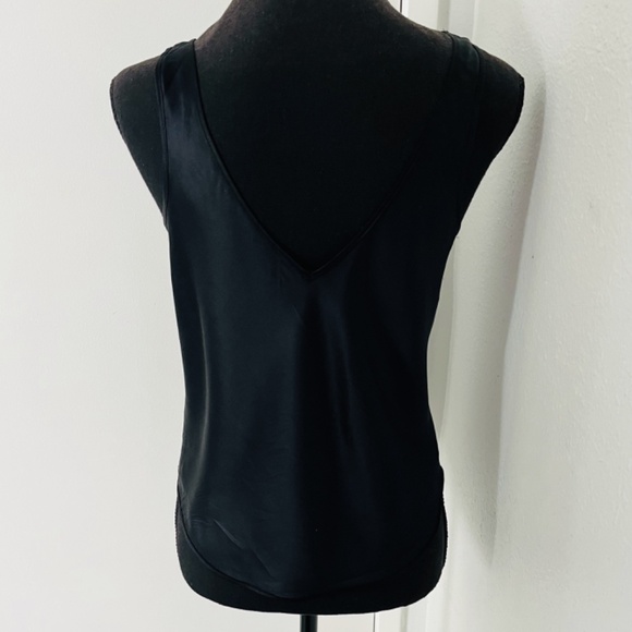 NORDSTROM LABEL   100% black silk v-neck and back elegant camisole - Picture 6 of 7